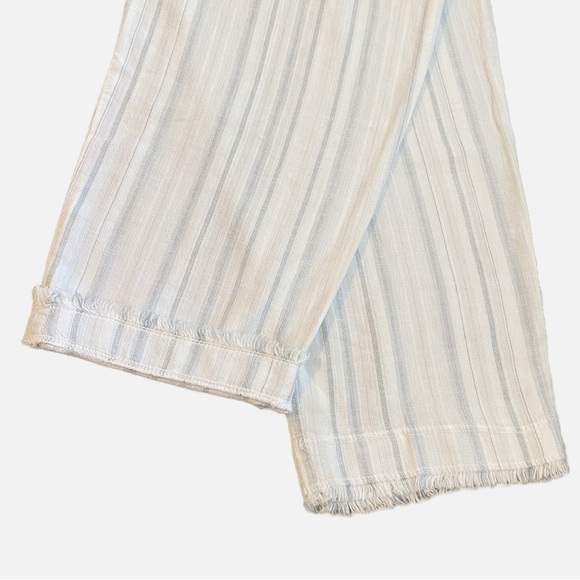 Bella Dahl Linen Blend Folded Pocket Pant in Navy and White Stripes Medium NWT - Picture 5 of 11